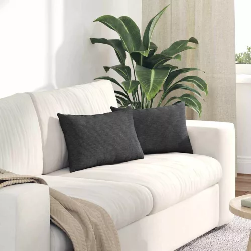 vidaXL Kanapé párnák 2 pcs Sötétszürke 50 x 30 cm Bársonyos szövet