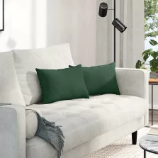   vidaXL Kanapé párnák 2 pcs Sötétzöld 50 x 30 cm Bársonyos szövet