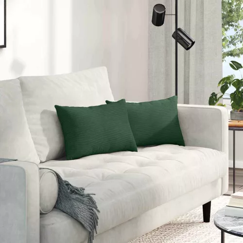 vidaXL Kanapé párnák 2 pcs Sötétzöld 50 x 30 cm Bársonyos szövet