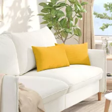   vidaXL Kanapé párnák 2 pcs Világos sárga 50 x 30 cm Bársonyos szövet