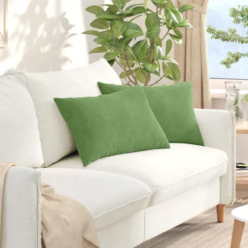 vidaXL Kanapé párnák 2 pcs Világos zöld 60 x 40 cm Bársonyos szövet