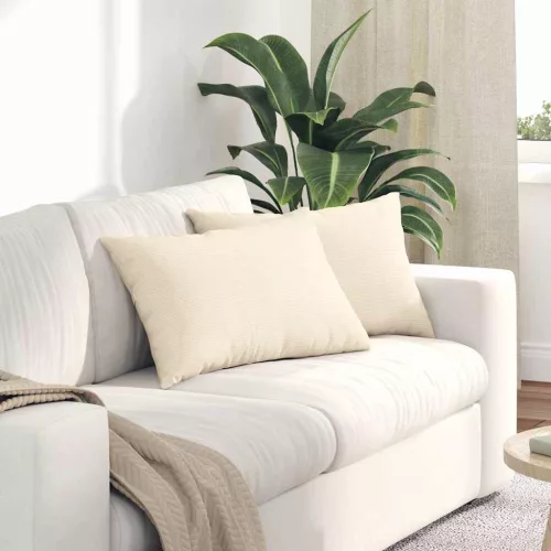 vidaXL Kanapé párnák 2 pcs Krém 60 x 40 cm Bársonyos szövet