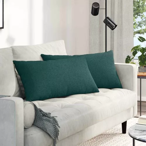 vidaXL Kanapé párnák 2 pcs Sötétzöld 80 x 40 cm szövet