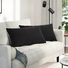   vidaXL Kanapé párnák 2 pcs Fekete 80 x 40 cm Bársonyos szövet