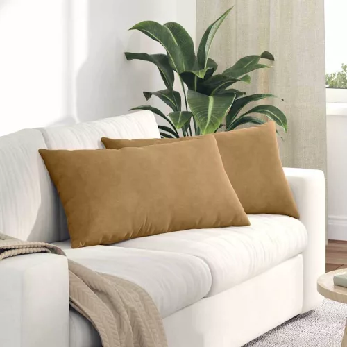 vidaXL Kanapé párnák 2 pcs Barna 80 x 40 cm Bársonyos szövet