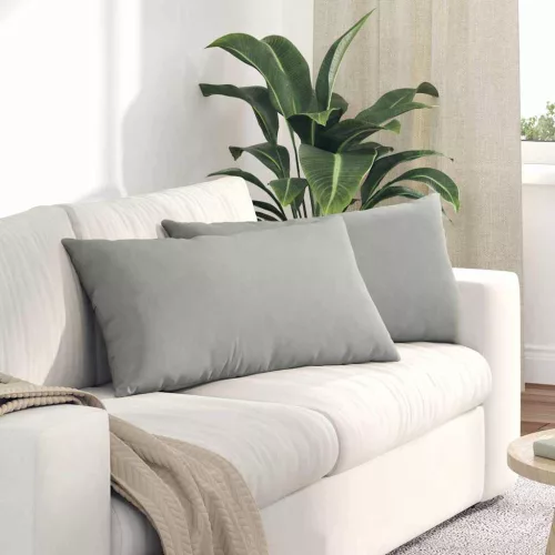 vidaXL Kanapé párnák 2 pcs Világosszürke 80 x 40 cm szövet