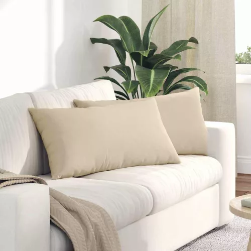 vidaXL Kanapé párnák 2 pcs Krém 80 x 40 cm szövet