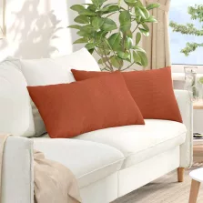   vidaXL Kanapé párnák 2 pcs Piros Narancs 80 x 40 cm Bársonyos szövet
