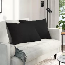 vidaXL Kanapé párnák 2 pcs Fekete 70 x 50 cm szövet