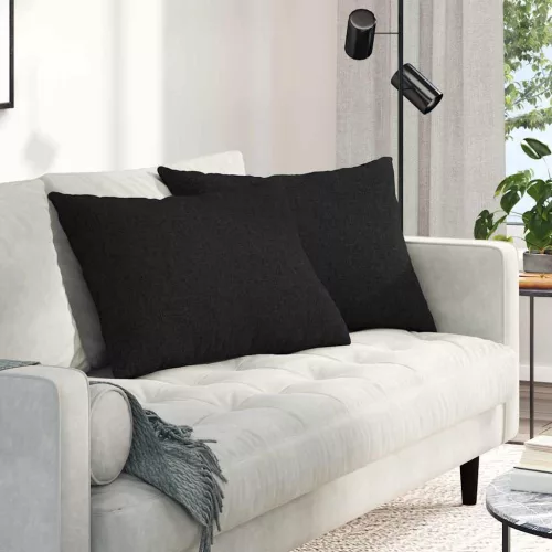 vidaXL Kanapé párnák 2 pcs Fekete 70 x 50 cm szövet