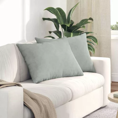 vidaXL Kanapé párnák 2 pcs Világosszürke 70 x 50 cm Bársonyos szövet