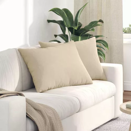 vidaXL Kanapé párnák 2 pcs Krém 70 x 50 cm szövet