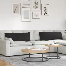 vidaXL Kanapé párnák 2 pcs Fekete 120 x 40 cm szövet