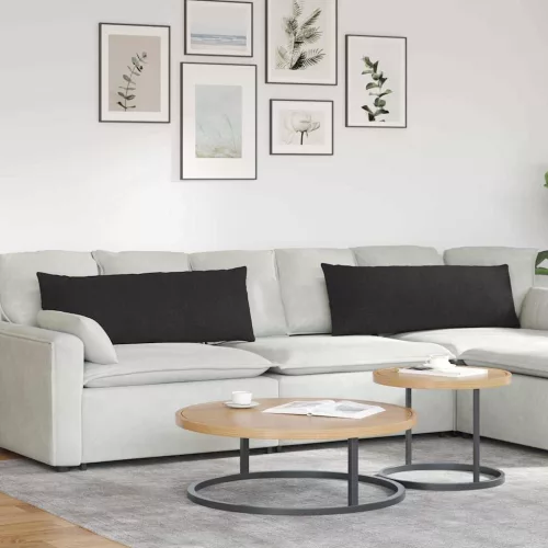 vidaXL Kanapé párnák 2 pcs Fekete 120 x 40 cm szövet