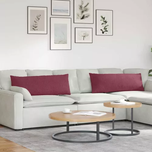 vidaXL Kanapé párnák 2 pcs Bordó 120 x 40 cm szövet