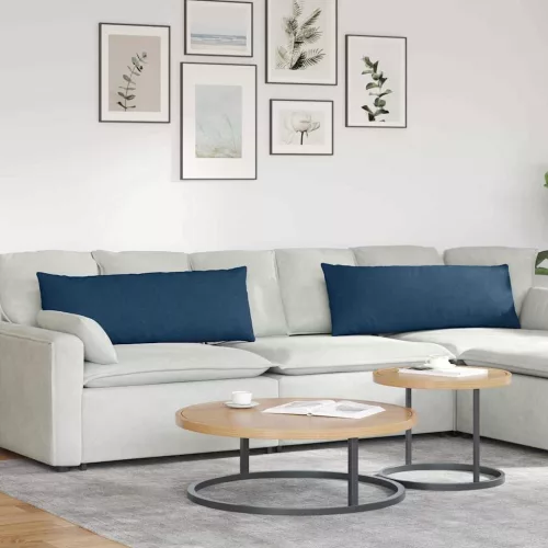 vidaXL Kanapé párnák 2 pcs Kék 120 x 40 cm szövet