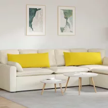   vidaXL Kanapé párnák 2 pcs Világos sárga 120 x 40 cm szövet