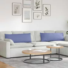 vidaXL Kanapé párnák 2 pcs Kék 120 x 40 cm szövet