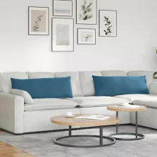   vidaXL Kanapé párnák 2 pcs Kék 120 x 40 cm Bársonyos szövet