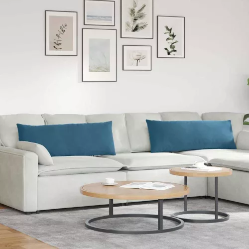 vidaXL Kanapé párnák 2 pcs Kék 120 x 40 cm Bársonyos szövet