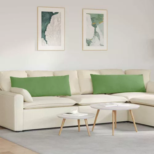 vidaXL Kanapé párnák 2 pcs Világos zöld 120 x 40 cm Bársonyos szövet