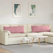   vidaXL Kanapé párnák 2 pcs Rózsaszín 120 x 40 cm Bársonyos szövet