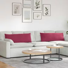   vidaXL Kanapé párnák 2 pcs Bordó 120 x 40 cm Bársonyos szövet