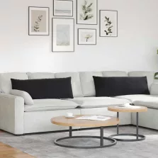   vidaXL Kanapé párnák 2 pcs Fekete 120 x 40 cm Bársonyos szövet