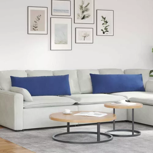 vidaXL Kanapé párnák 2 pcs Rendőrségi kék 120 x 40 cm Bársonyos szövet