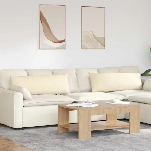 vidaXL Kanapé párnák 2 pcs Krém 120 x 40 cm Bársonyos szövet