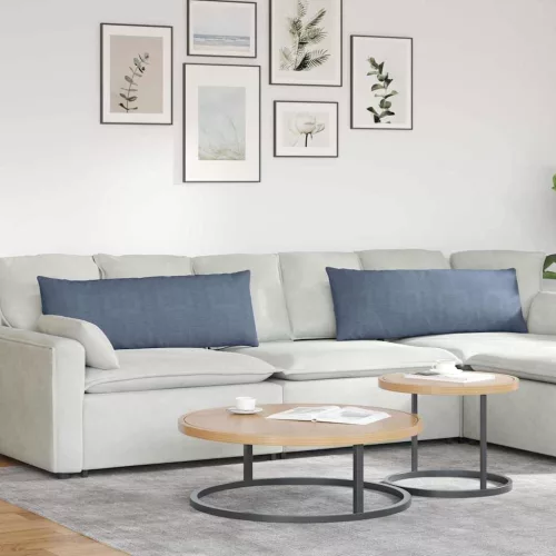 vidaXL Kanapé párnák 2 pcs Kék 120 x 40 cm Bársonyos szövet