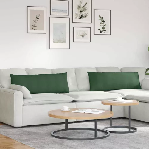vidaXL Kanapé párnák 2 pcs Sötétzöld 120 x 40 cm Bársonyos szövet