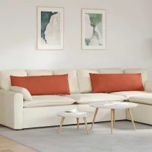   vidaXL Kanapé párnák 2 pcs Piros Narancs 120 x 40 cm Bársonyos szövet