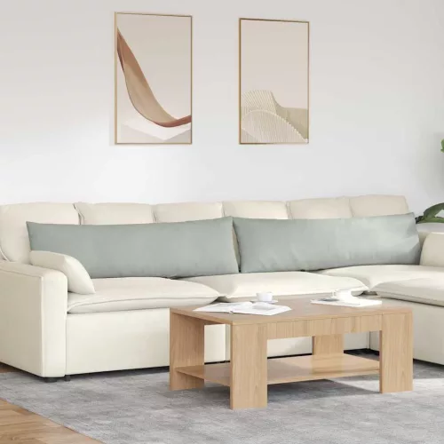 vidaXL Kanapé párnák 2 pcs Világosszürke 145 x 40 cm Bársonyos szövet