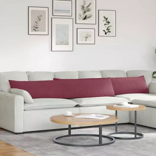 vidaXL Kanapé párnák 2 pcs Bordó 200 x 40 cm szövet