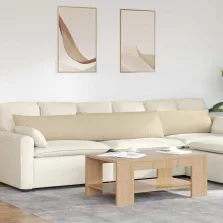 vidaXL Kanapé párnák 2 pcs Krém 200 x 40 cm szövet