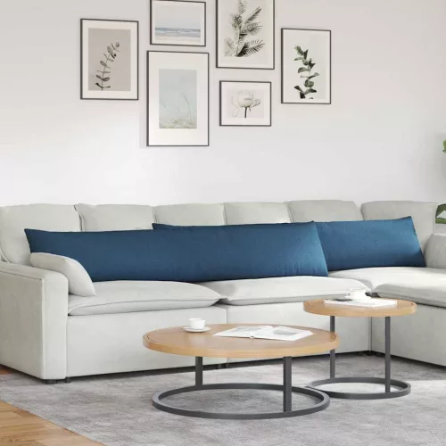 vidaXL Kanapé párnák 2 pcs Kék 200 x 40 cm szövet