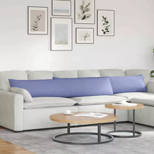 vidaXL Kanapé párnák 2 pcs Kék 200 x 40 cm szövet