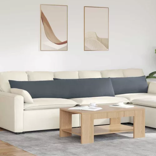 vidaXL Kanapé párnák 2 pcs Sötétszürke 200 x 40 cm Bársonyos szövet