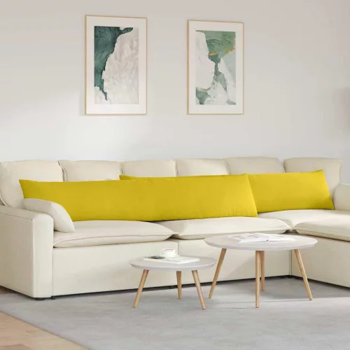 vidaXL Kanapé párnák 2 pcs Sárga 200 x 40 cm Bársonyos szövet