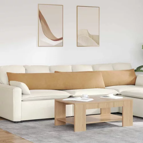 vidaXL Kanapé párnák 2 pcs Barna 200 x 40 cm Bársonyos szövet