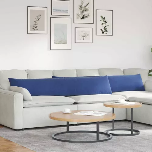 vidaXL Kanapé párnák 2 pcs Rendőrségi kék 200 x 40 cm Bársonyos szövet