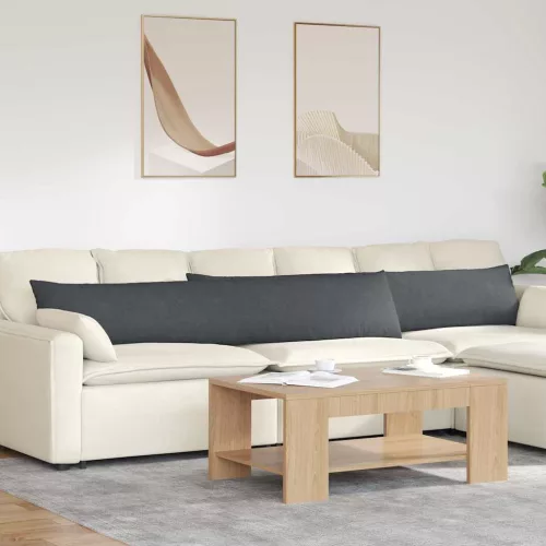 vidaXL Kanapé párnák 2 pcs Sötétszürke 200 x 40 cm Bársonyos szövet
