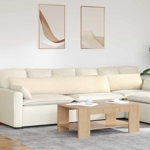 vidaXL Kanapé párnák 2 pcs Krém 200 x 40 cm Bársonyos szövet