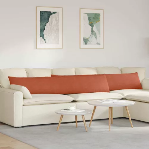 vidaXL Kanapé párnák 2 pcs Piros Narancs 200 x 40 cm Bársonyos szövet