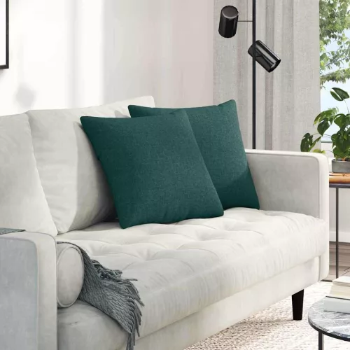 vidaXL Kanapé párnák 2 pcs Sötétzöld 45 x 45 cm szövet