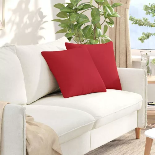 vidaXL Kanapé párnák 2 pcs Piros 45 x 45 cm szövet