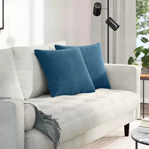 vidaXL Kanapé párnák 2 pcs Kék 45 x 45 cm Bársonyos szövet