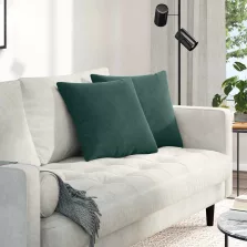   vidaXL Kanapé párnák 2 pcs Sötétzöld 45 x 45 cm Bársonyos szövet