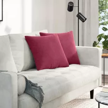   vidaXL Kanapé párnák 2 pcs Bordó 45 x 45 cm Bársonyos szövet